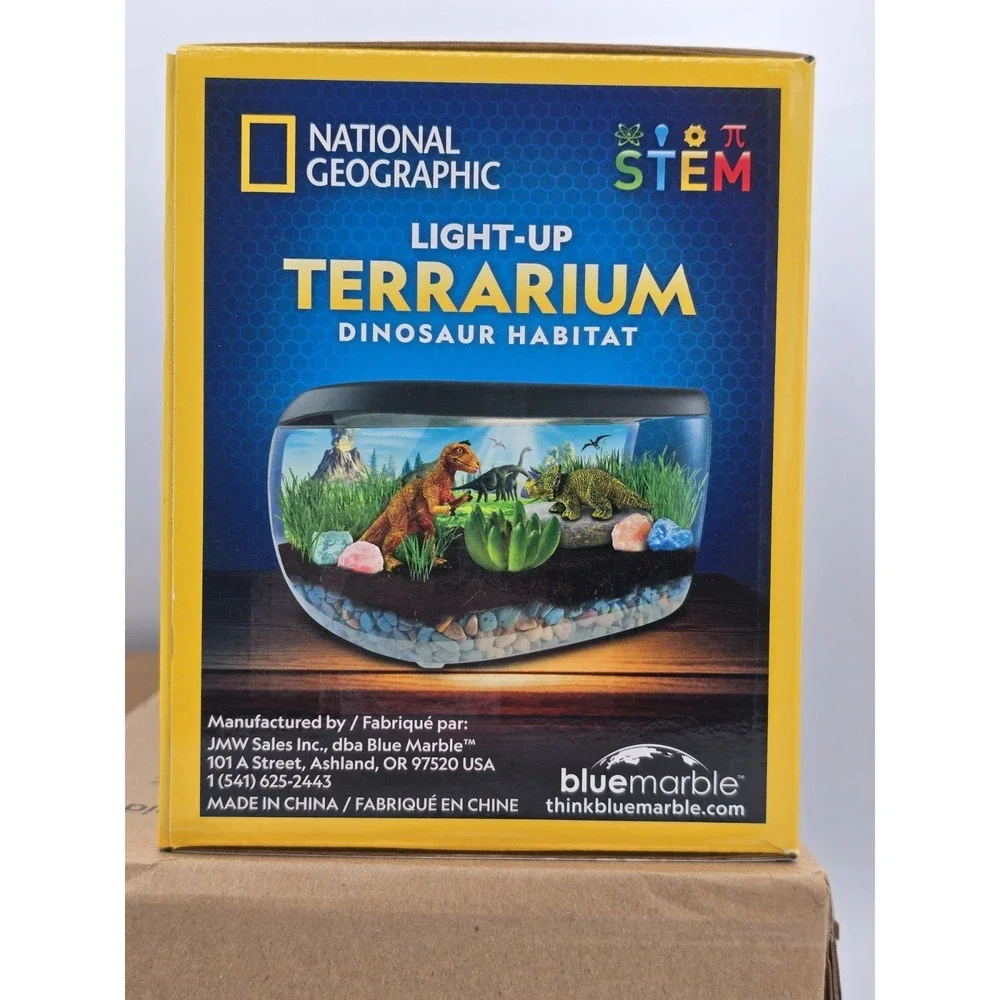 NEW Dinosaur Habitat‎ Light-Up Terrarium Kit for Kids with Plants and Gemstones